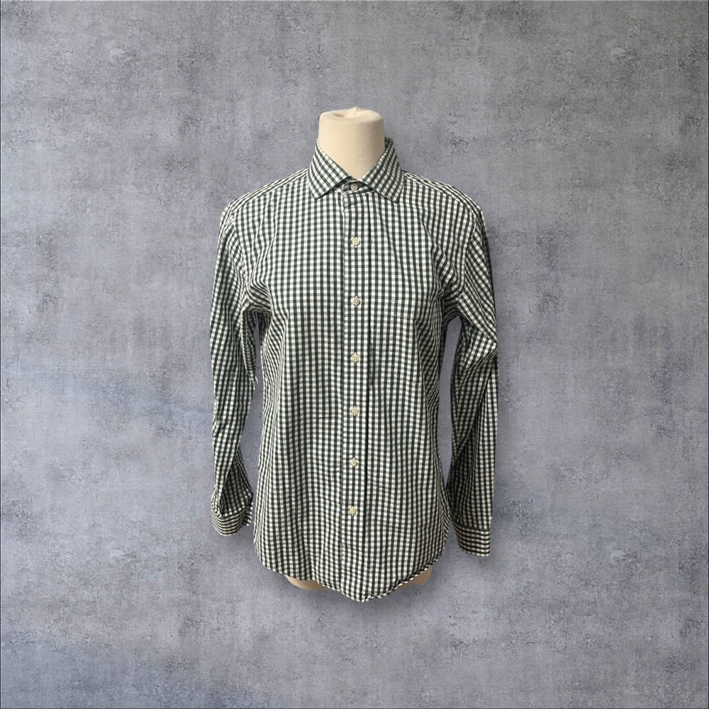 Green Gingham Button Up - image 5